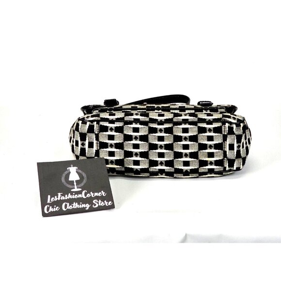 Kate Spade Women's Black White Fabric Essex Scout Purse Messenger Small 1875 - Picture 6 of 11